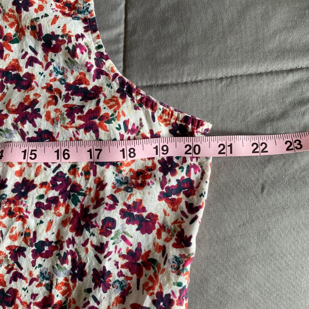 Eddie Bauer Large White Floral Tank Top Cotton Lightweight Spring Summer Buttons - Picture 10 of 10